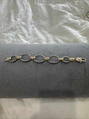 Two-Tone Silver and Gold Rope Link Bracelet